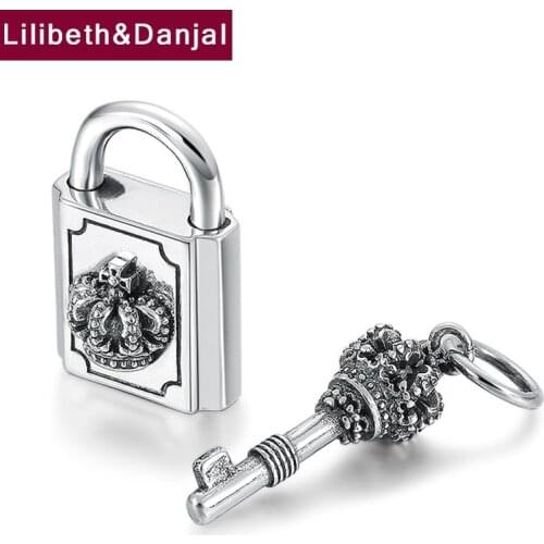 Lovers Key And Lock Pendant Pure 925 Sterling Silver Jewelry Men Women Necklace Pendant Joyas De Plata 925 Mujer 2021 Arrival P3