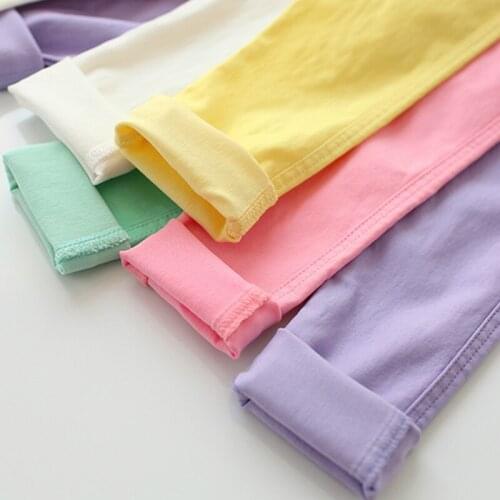 Childrens Leggings Fashion Children Pants Candy Color Pencil Pants for Girls Elasticity Toddler Legging Summer Autumn