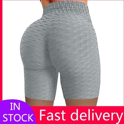 Leggings Women Wrinkled High Waist Hip Stretch Running Fitness Yoga Pants Biker Jeggings Anti Cellulite Elastic Push Up Leggings