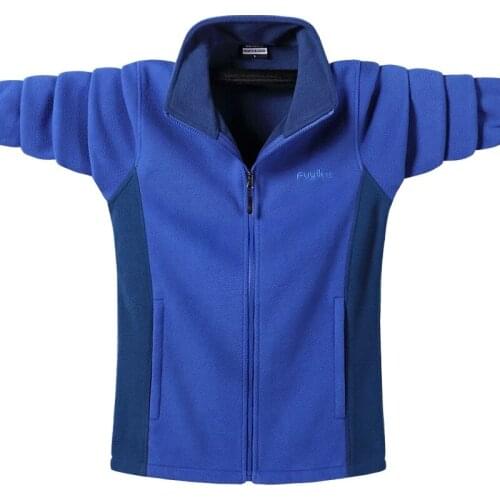 High quality autumn men fleece jackets zipper stand collar casual out door coat patchwork sweatshirt plus size 8XL 9XL jackets