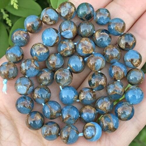 Natural Stone Lake Blue Cloisonne Beads Loose Spacer Rondelle Beads For Jewelry Making 4/6/8/10MM Diy Woman Necklace Bracelet