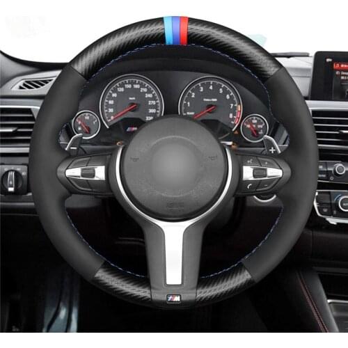 DIY Anti-Slip Wear-Resistant Steering Wheel Cover For BMW M Sport F30 F31 F34 F20 F23 F10 F11 F07 F12 Car Interior Decoration