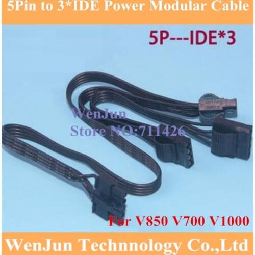 New 5 Pin to 3 IDE Modular Power Supply Cable for Coolermaster V700 V850 V1000