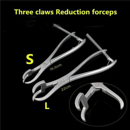Orthopedic instrument medical three claw reduction forceps multi tooth bone holding forceps bone fixator holder bone Gripper