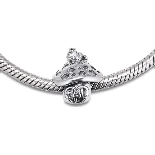 Fits for Pandora Charms Bracelets Mushroom & Frog Beads 100% 925 Sterling Silver Jewelry Free Shipping
