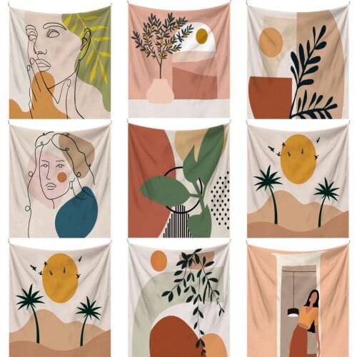 Nordic Simple Fresh Art Background Fabric Wall Cloth Tapestry Bedroom Room Bedside All-Matching Decorative Tapestry Hanging