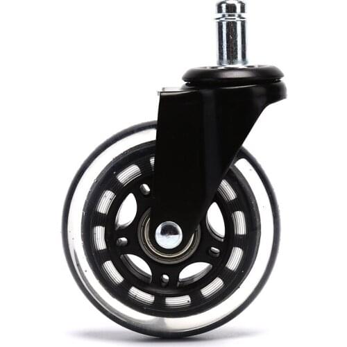 3 inch transparent casters Office chair caster Furniture silent wheels Swivel Rubber Caster Wheels Replacement Soft Safe Rollers