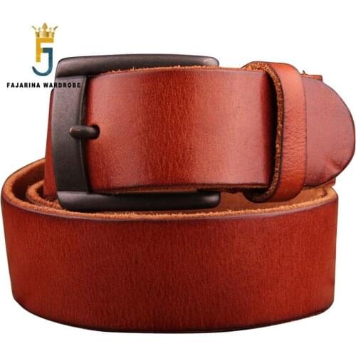 FAJARINA Unisex Retro Styles 100% Pure Genuine Leather Mens Leisure Cowhide Belts for Men Women Leather Belt Jeans N17FJ193