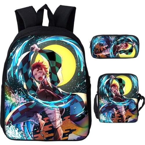 2021 3D Print Cartoon Demon Slayer Backpack Bags Men Women Teenage School Bags Backpacks Fashion Primary school student Bags