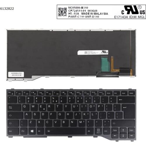 US UI US-International New Keyboard for Fujitsu Siemens Lifebook T937 T938 Laptop with Backlit Frame Big Enter Key
