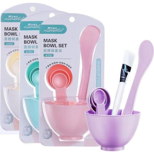 Silica gel mask bowl tool adjusting film stick metering spoon DIY beauty mask hydrotherapy tool mask bowl set 6 pieces
