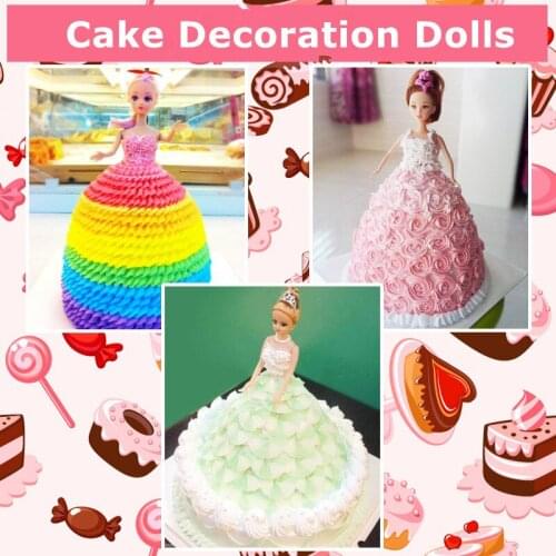 Lovely Food Grade Plastic Doll Model Mould Cake Mold for DIY Doll Dress Sugarcraft Fondant Cake Decorating Tools