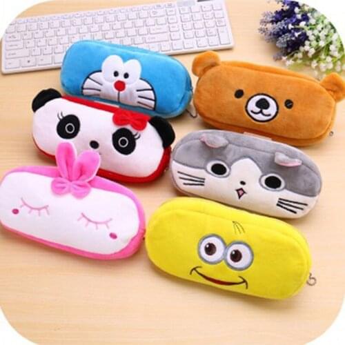 Students Stationery Bag Pencil Case Cartoon Bikachu Rick Soft Pen Bag Toys Children Plush Doll Wallet Collection Toys