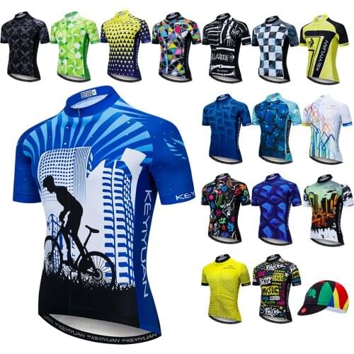 2021 Bike jerseys Men Short Sleeve Cycling Jersey Racing Bicycle Clothing MTB Riding Sport Bike Shirt Clothes Wear Top Maillot