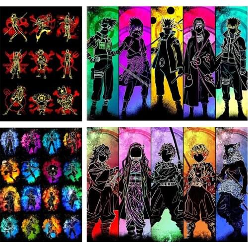 Japanese Anime Naruto One Piece Poster Cartoon Character Canvas Painting Mural Living Room Bedroom Home Wall Decoration Boy Gift