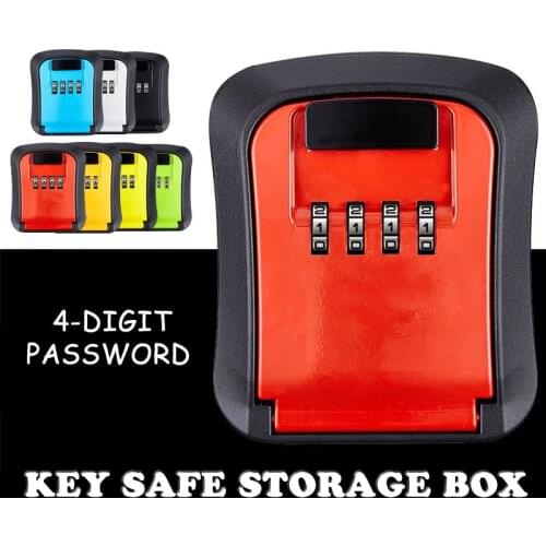 Key Safe Storage Box Wall Mounted Hidden Secret Organizer Box with 4 Digit Combination Password Lock House Car Spare Keys Safe