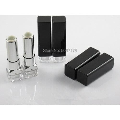 10/30/50pcs 4g Empty Lipstick Tube Bright Black Plastic Lip Balm Container Small Cosmetic Lipstick Gloss Sub-bottling