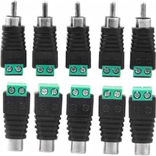 10pcs RCA Terminal Block CAT5 To Camera CCTV Video Balun RCA Female or Male Jack AV Screw Connector