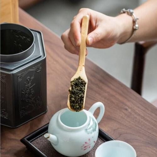 100pcs/Lot Bamboo Tea Scoop Leaves Chooser Holder Honey Sauce Spoon Shovel Powder Teaspoon Scoop Tool
