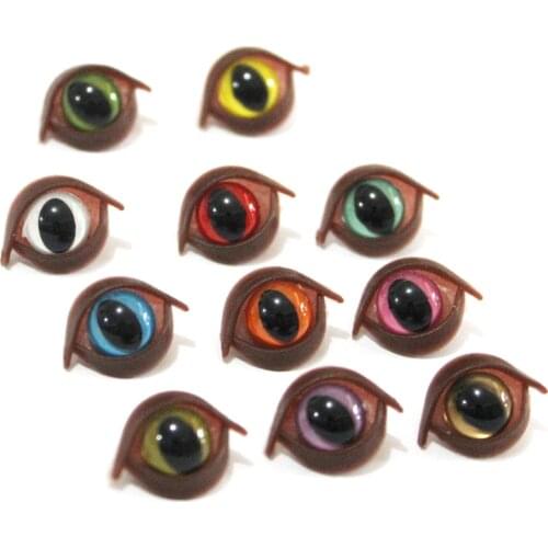 200pcs/lot--new cute 9mm tiny colorful cat eyes + double eyelid + washer for diy plush doll--color option