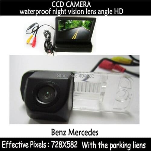 CCD car rear view camera with monitor in Rear View Camera for Benz C-Class W203 E-Class W211 CLS-Class 300 W219 R350 R500 ML350