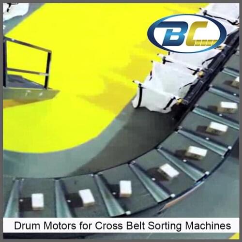 48V Drum Motors for Cross Belt Sorting Machines in postal service and logistic,Motorized pulley for Belt Type Car Object Sorting