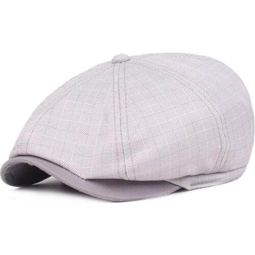 Men Plaid Berets Womens Duckbill Sun Breathable Line Cap Golf Driving Flat Cabbie Newsboy Beret Hat Bone Brim British Vintage