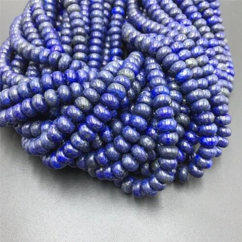 Natural Blue Stone Beads Lapis Lazuli Rondelle Loose Stone Beads charm For Jewelry Making DIY Bracelet Earrings Accessories