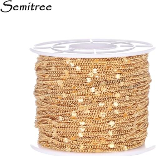 Semitree 2 Meters Stainless Steel Chains Bulk for DIY Jewelry Making Accessories Handmade Necklace Findings Crafts Supplies