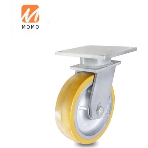 Equipment Parts Top Plate Swivel Yellow PU Industrial Caster And Wheel