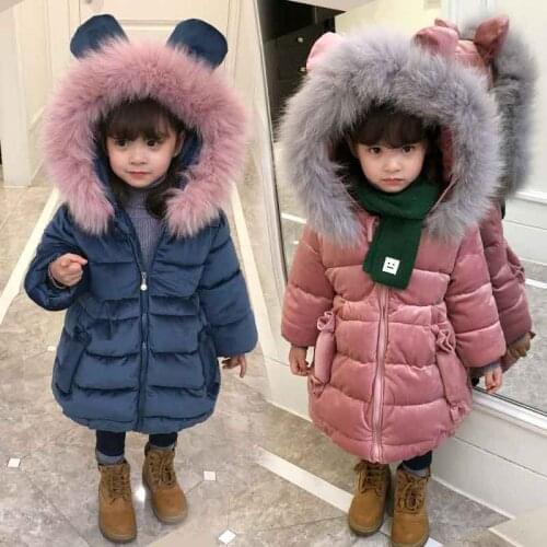 Toddler Baby Winter Coat Princess Girls Corduroy Cotton-padded Coat Removable Faux Fur Designer Thick Jackets Children Parka