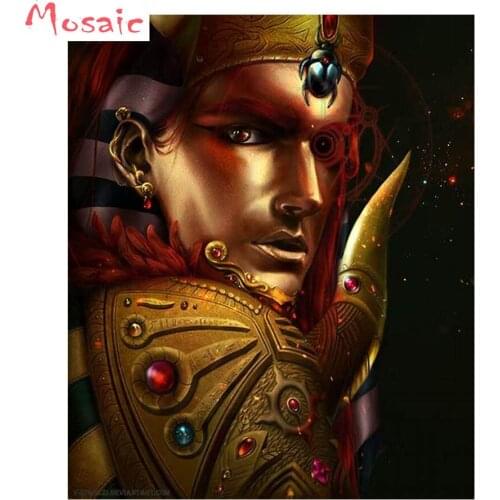 Photo custom 5d diy diamond painting cross stitch Egypt king men full square round drill Diamond Embroidery mosaic wall painting