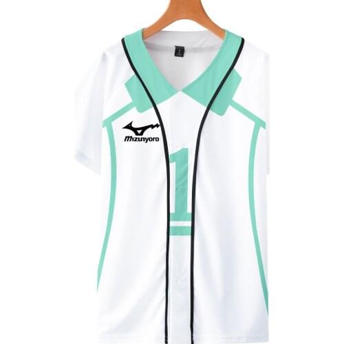 Japan Anime Haikyuu T Shirt Baseball Jersey Cosplay Costume Oikawa Tooru Hip Hop Baseball Uniform Harajuku Tshirt Adult Top