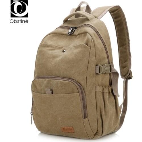 Canvas travel backpack men business laptop backpacks male unisex solid back pack women bagpack for schoolbag bag