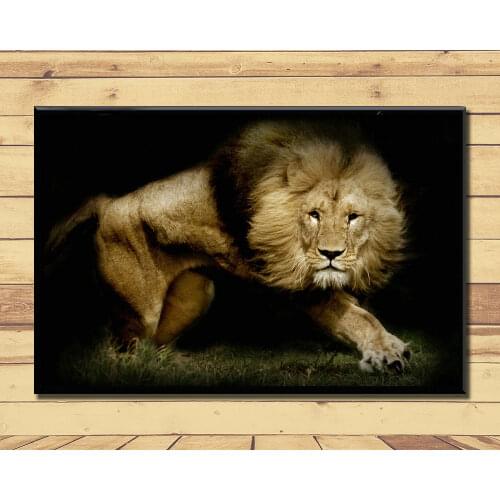 Lion King Of Animal Ferocious (30) Wall Posters Prints Silk Art Painting For Home Wall Bedroom Decor