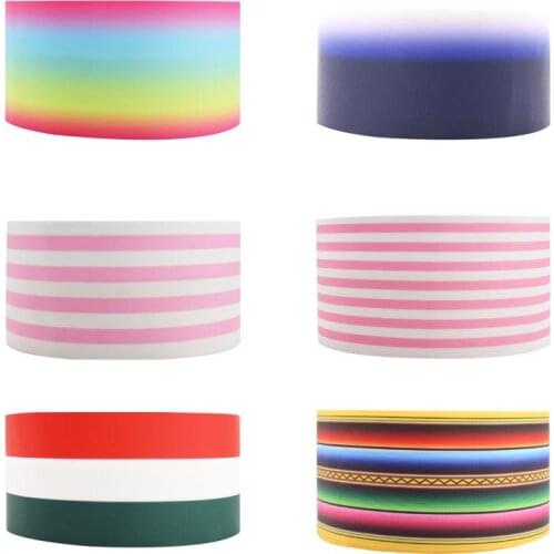 Q&N ribbon 16mm 22mm 25mm 38mm 50mm 75mm Striped Ribbons 50yard Gift Box With Logo Handmade Accessories /FOE Free Shipping