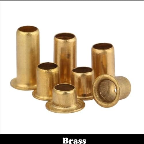 M0.9 M0.9*2.5 M0.9x2.5 M0.9*3 M0.9x3 Brass Thin Head Semi-Tubular Through Via Hole PCB Board Lining Eyelet Nail Hollow Rivet