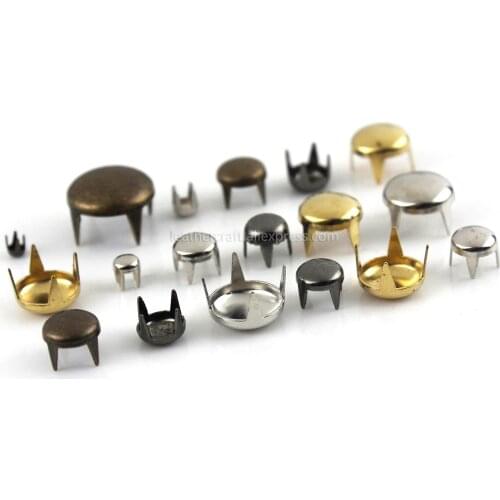 100sets 7-16mm Metal Round Cap Claw Rivets Studs Leather Craft Bag Belt Garment Shoes Collar Decor Accessories 13 Sizes
