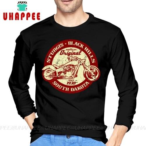 Biker Motorcycle Logo Men Long Sleeve Custom Autumn Cotton Large Size Undershirts Crazy Tshirts Men For Halloween