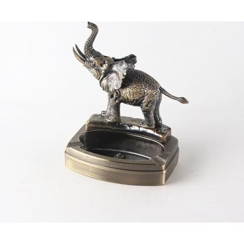 New type resin metal ashtray Elephants model ashtray with lighter dual purpose cigarette accessories