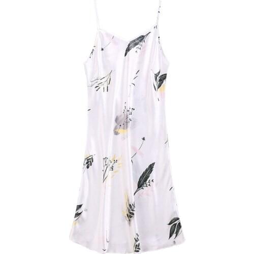 Womens Silk Pajamas Summer Multicolor Suspender Skirt Sexy V-neck Strapless Fashion Comfortable Breathable Lightweight Short