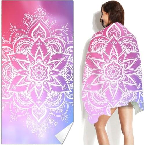 Mandala Geometry Floral Beach Towel Sand Free Quick Dry Large Beach Towels Swimming Fitness Yoga Bath Towels for Woman