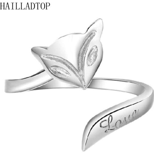 Silver Plated Women Mens Rings Animal Shape Fox Ringen High End Open Design Mirror Surface Rings Vintage Adjust Fox Tail Ring