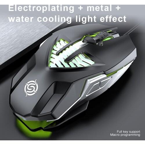 Q1 Competitive Gaming Mouse Usb 6 Button Macro Definition Metal Mouse Desktop Notebook Mouse Wired Gaming Mouse For PC Laptop