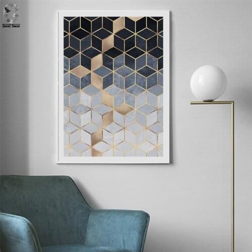 Nordic Geometric Cube Art Posters and Prints Wall Art Canvas Painting Pictures For Living Room Abstract Home Decor