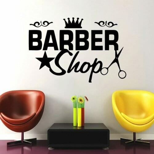 Modern Hair Salon Wall Stickers Barber Shop Vinyl Art Poster Home Decorative Removable Decor Nordic Home Decoration C695
