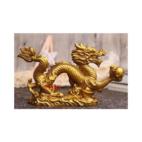 The light imitates zodiac dragon Household study decoration guan gong pixiu resin crafts sculpture decoration statues Home