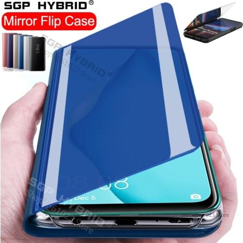 Smart Mirror Flip Shell For Huawei P40 Lite P 40Lite 40 Lite Fashion Leather Phone Case Back Safety Full Cover Light Cases 6.4"