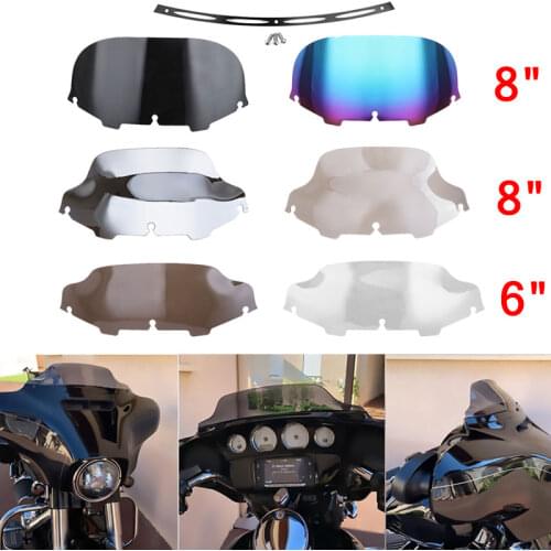 6" 8" Windshield Upper Fairing Windscreen For Harley Touring Electra Glide Street Glide FLHX 96-13 Motorcycle Wind Deflector