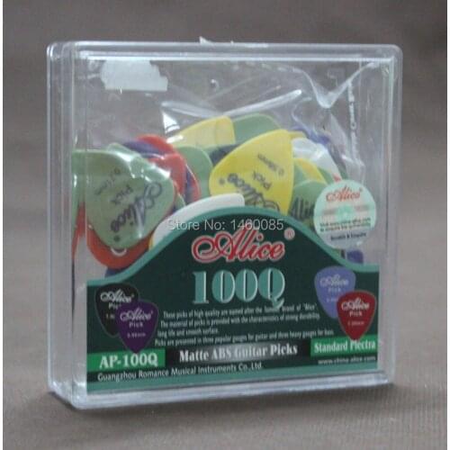 100pcs Alice AP-100Q Square Box Matte ABS Guitar Picks Standard Plectra 0.58/0.71/0.81mm